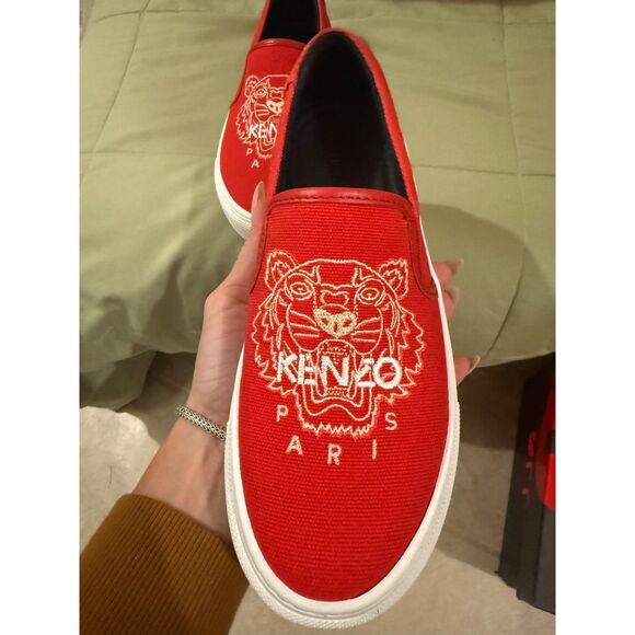 Kenzo K-Skate Tiger Embroidered Red White Women Slip On Sz 36 US5 - Picture 8 of 11